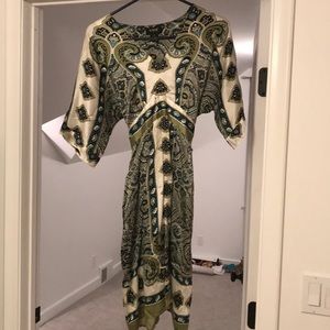 V neck silk dress